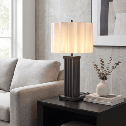 Lights  -  DS Black Square Glass Table Lamp  -  60485987