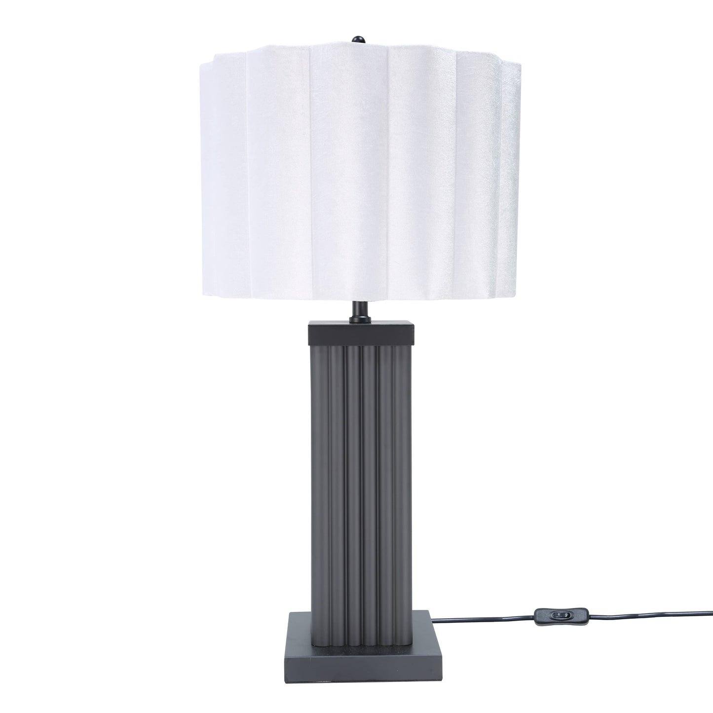 Lights  -  DS Black Square Glass Table Lamp  -  60485987