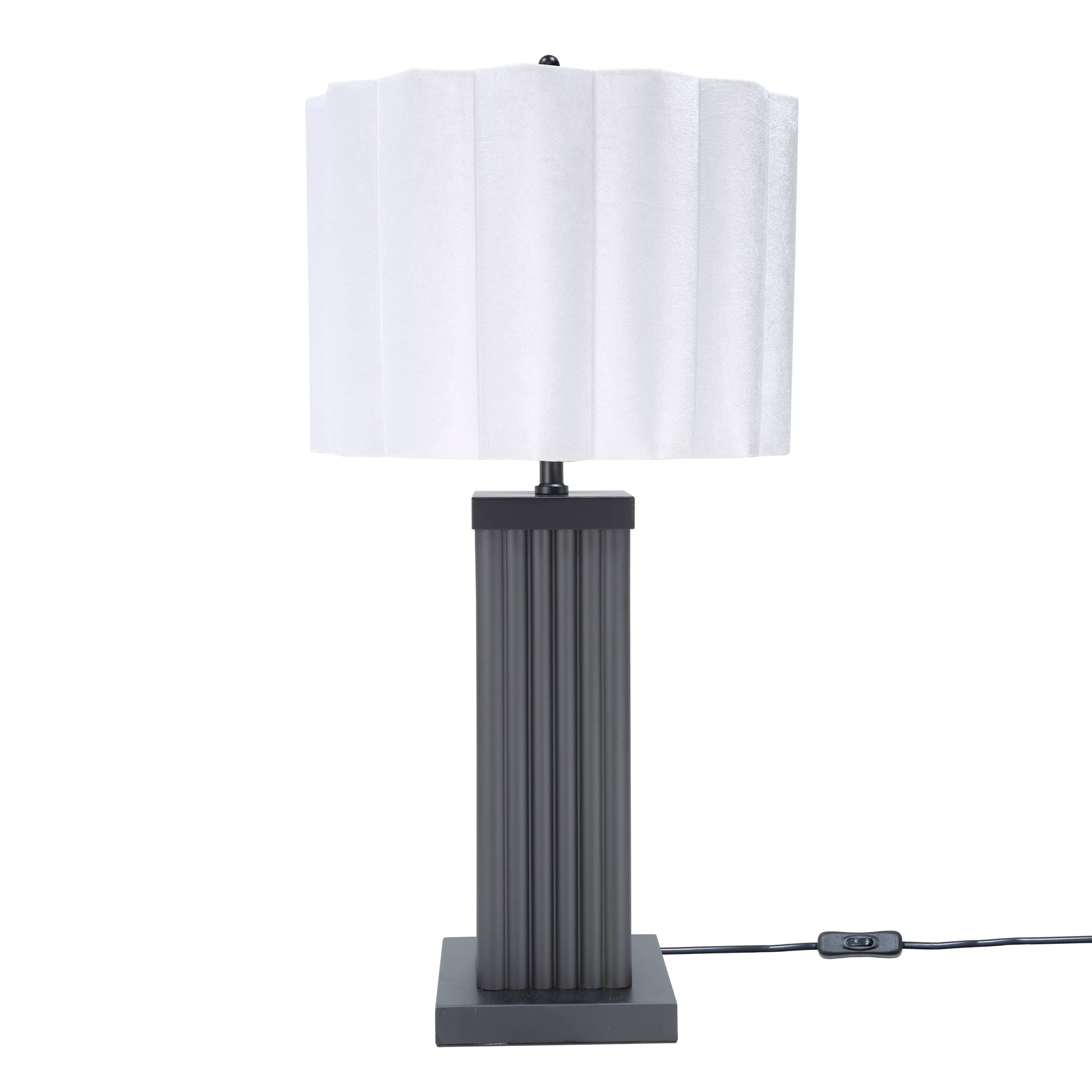 Lights  -  DS Black Square Glass Table Lamp  -  60485987