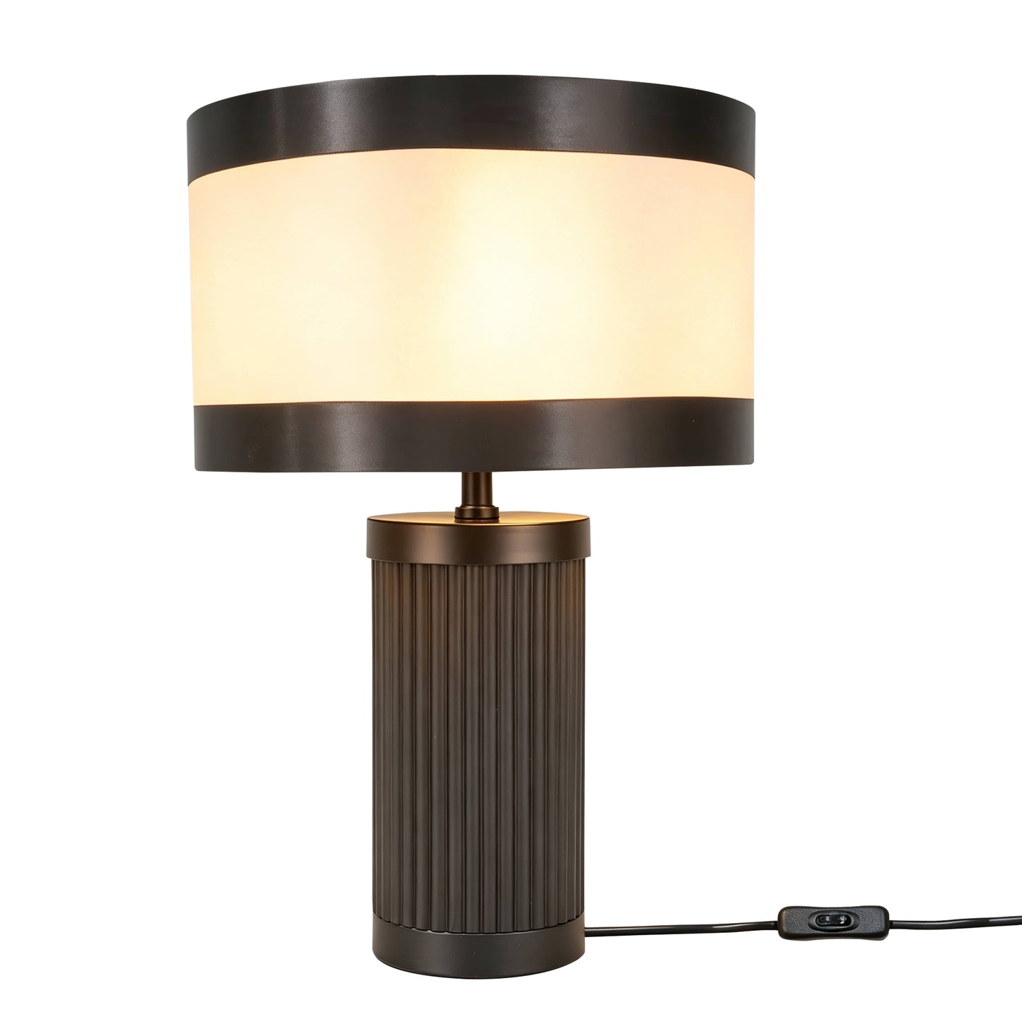 DS Black & White Glass Table Lamp