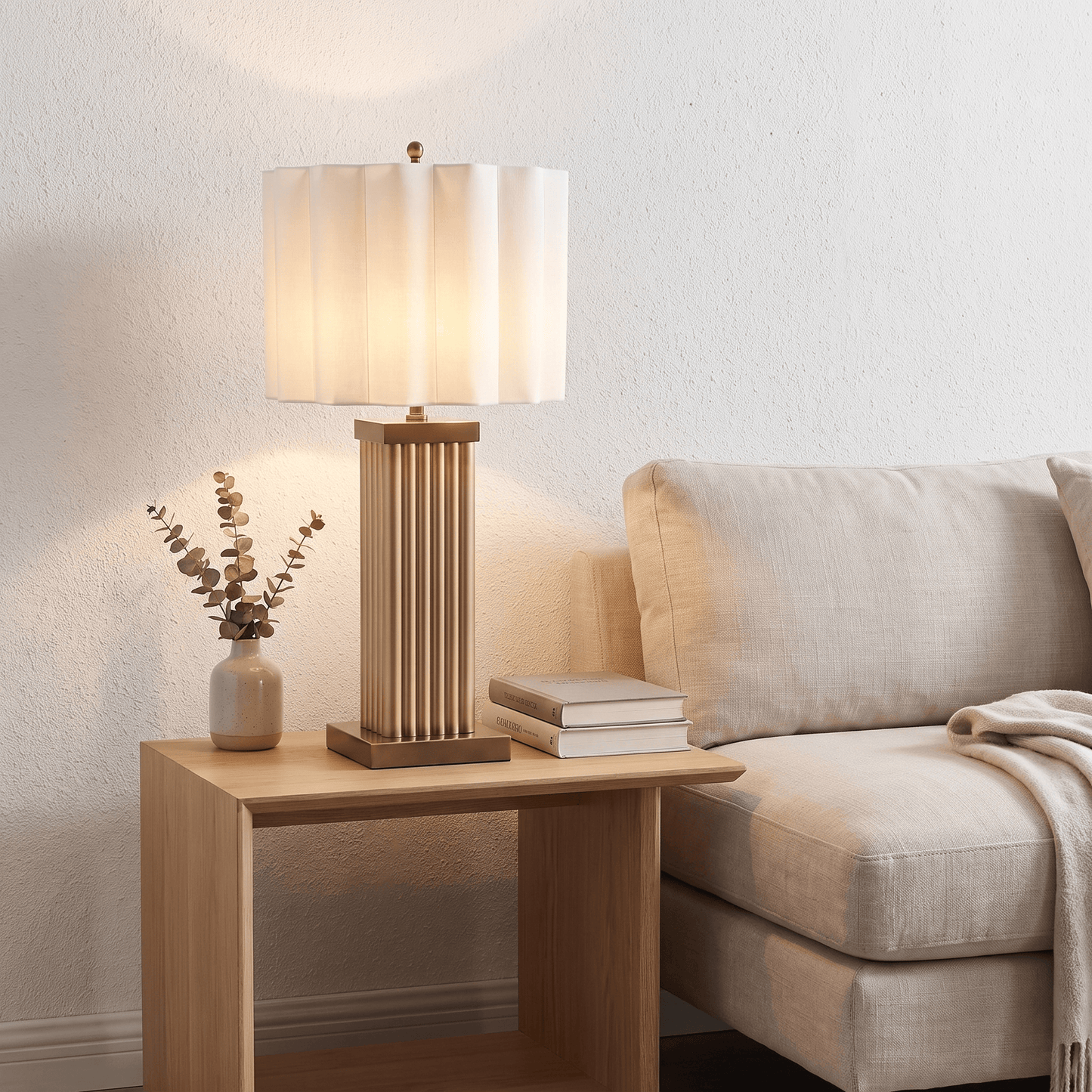 Lights  -  DS Brown Square Glass Table Lamp  -  60485986
