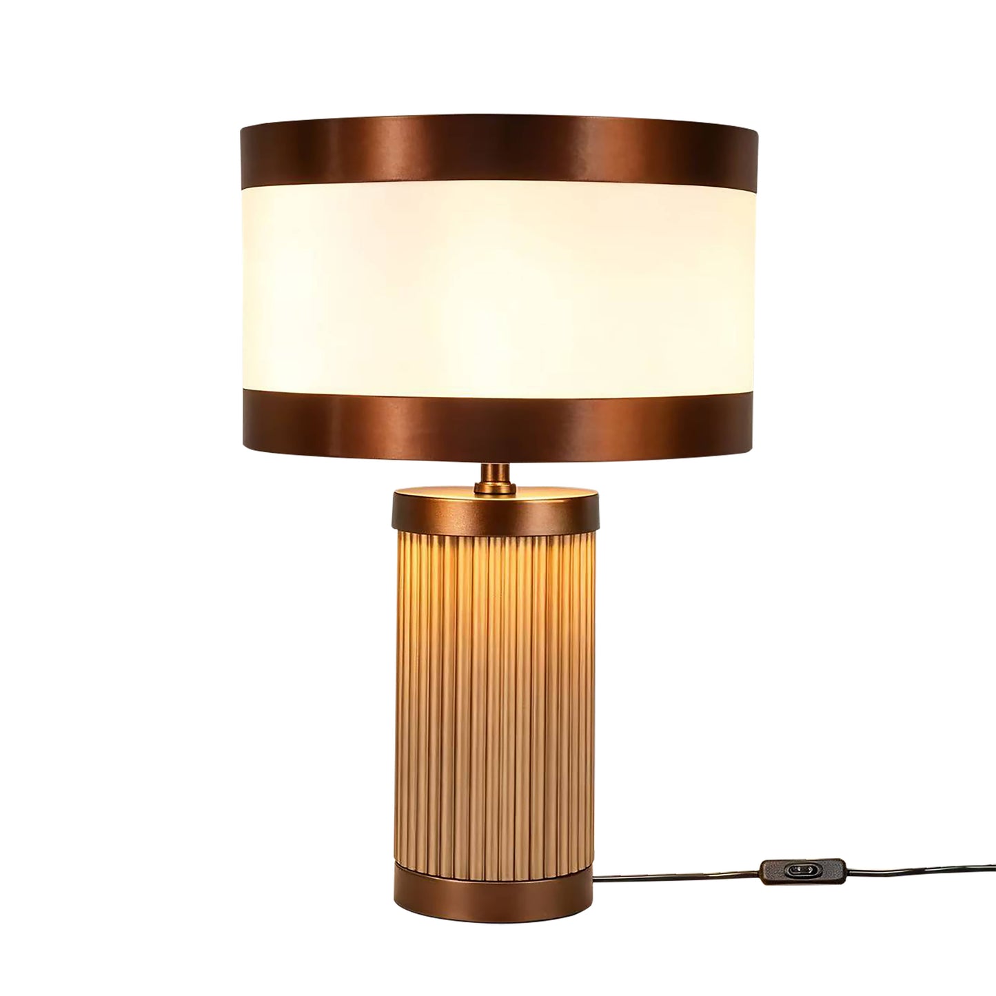 Lights  -  DS Brown & White Glass Table Lamp  -  60485976
