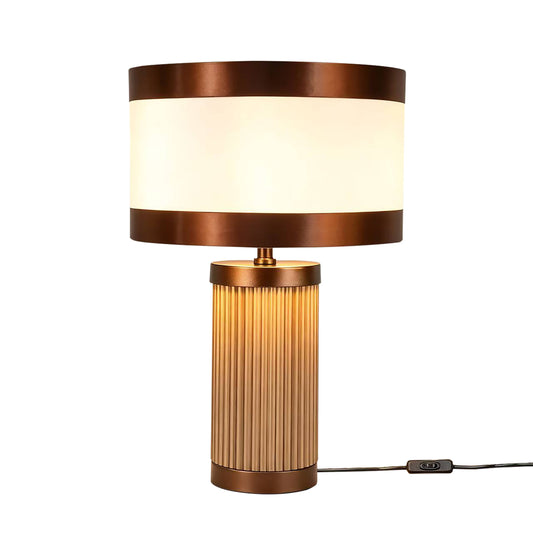 Lights  -  DS Brown & White Glass Table Lamp  -  60485976