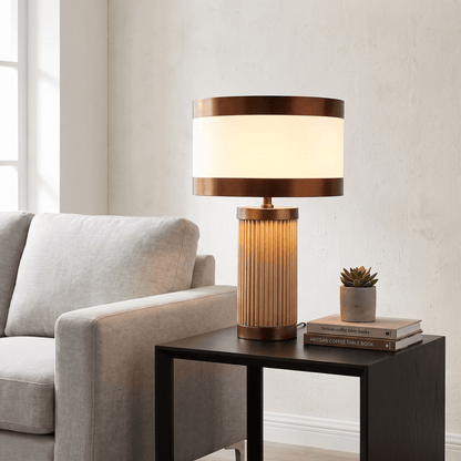 Lights  -  DS Brown & White Glass Table Lamp  -  60485976