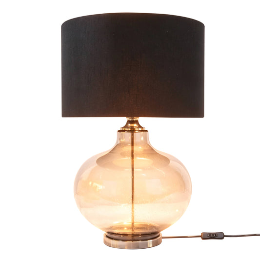 Lights  -  DS Clear Glass Table Lamp - Black  -  60484430