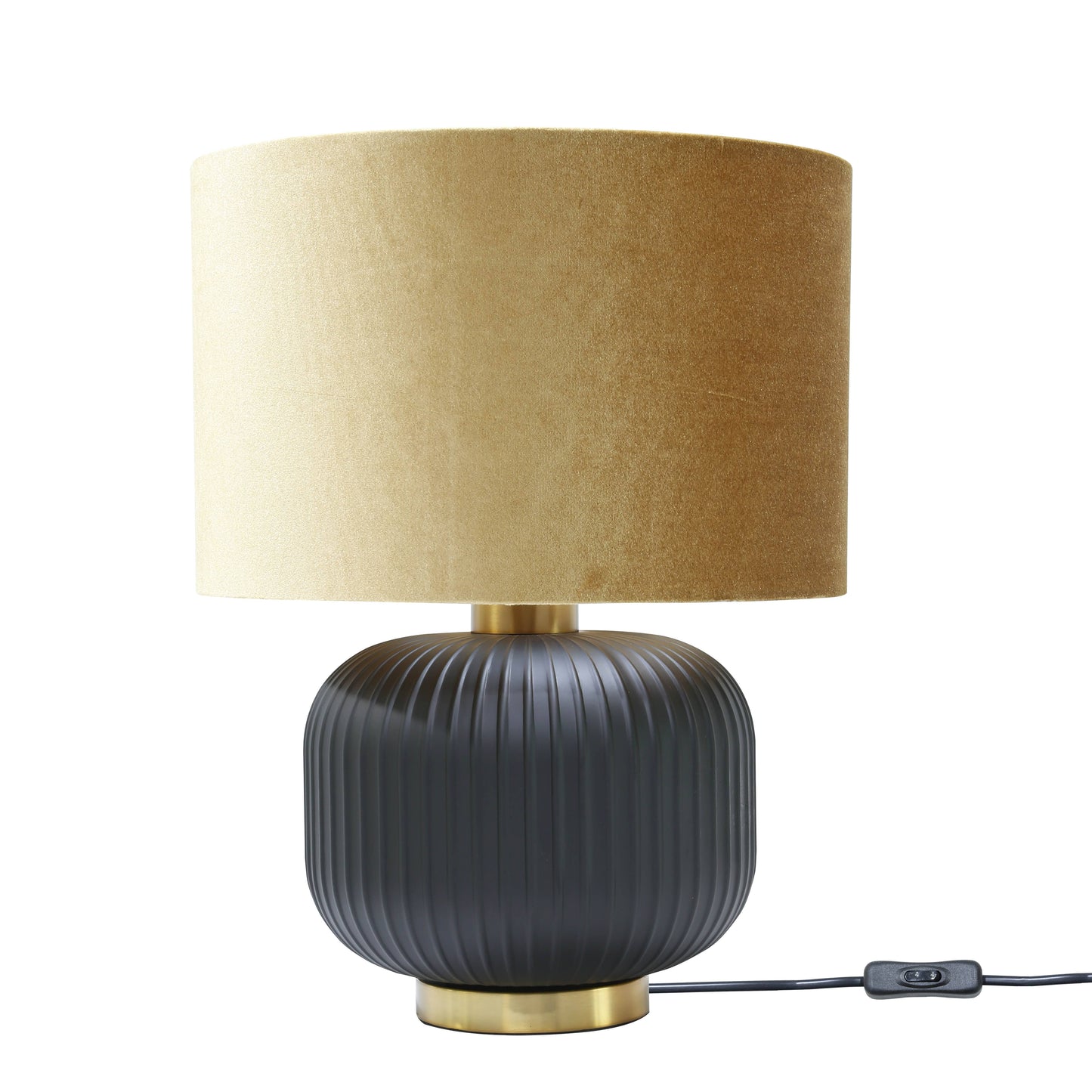 DS Glass Table Lamp - Black & Gold