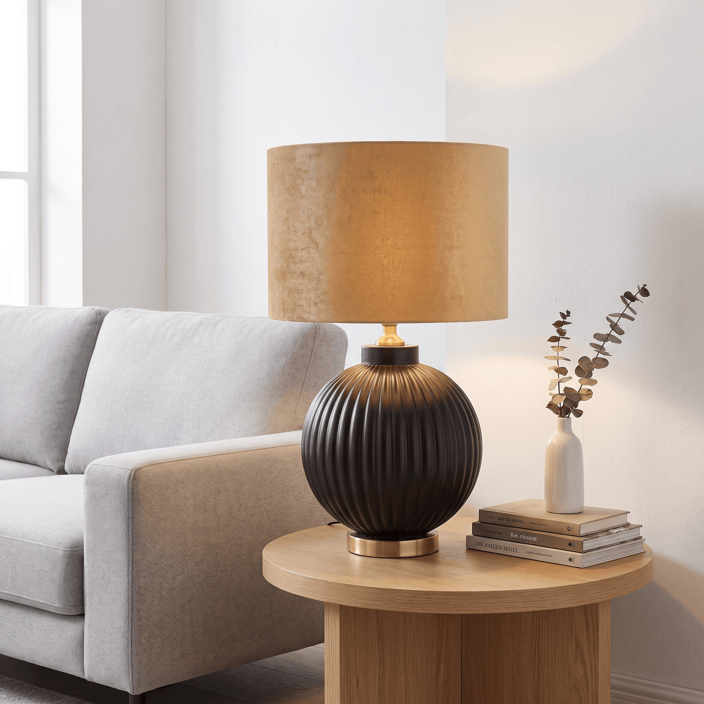 Lights  -  DS Glass Table Lamp - Black & Gold  -  60484440