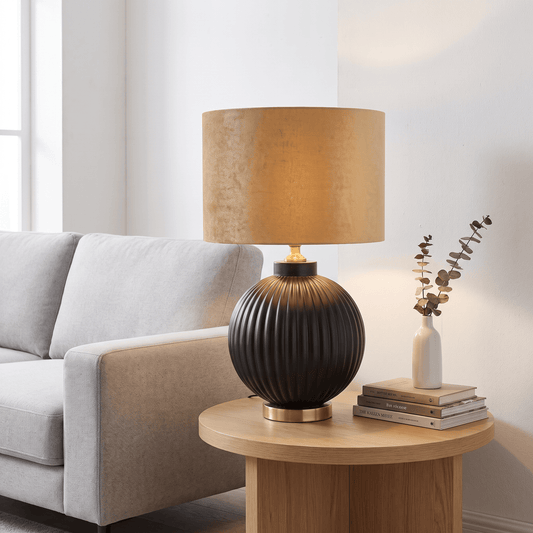 Lights  -  DS Glass Table Lamp - Black & Gold  -  60484440