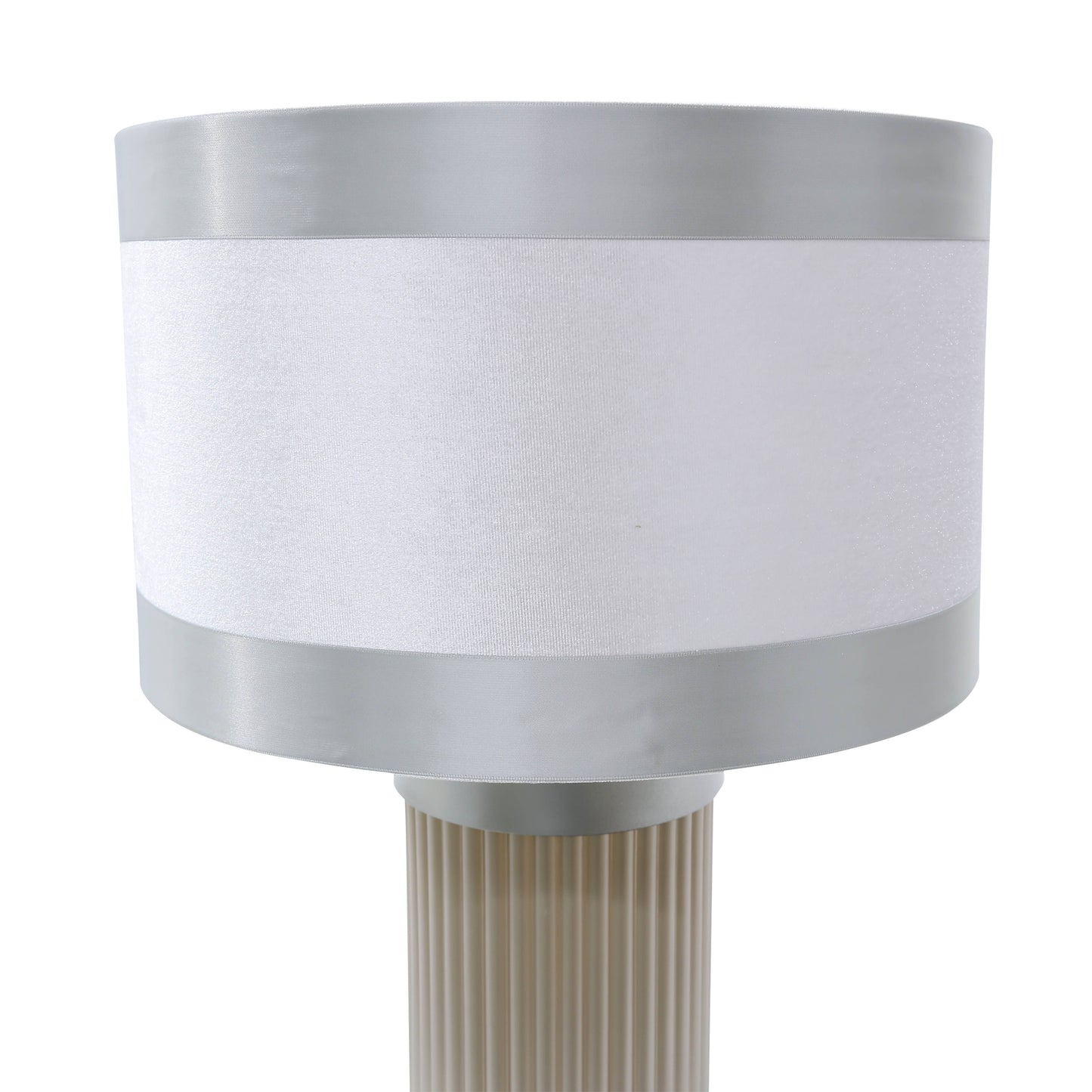 DS Light Taupe & Silver Glass Table Lamp