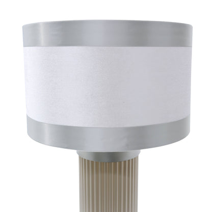 DS Light Taupe & Silver Glass Table Lamp