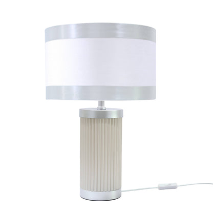 DS Light Taupe & Silver Glass Table Lamp