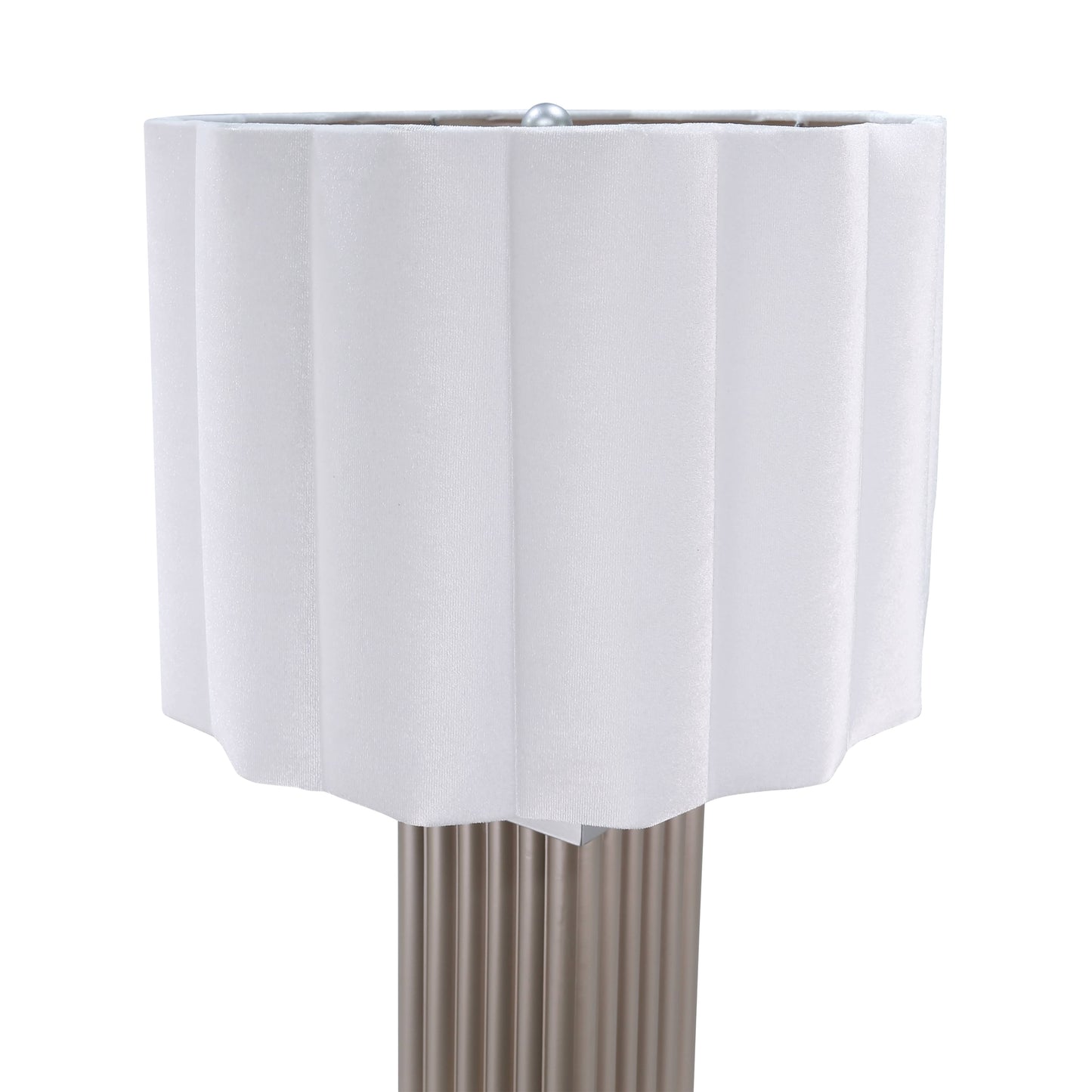 Lights  -  DS Cream Square Glass Table Lamp  -  60485988