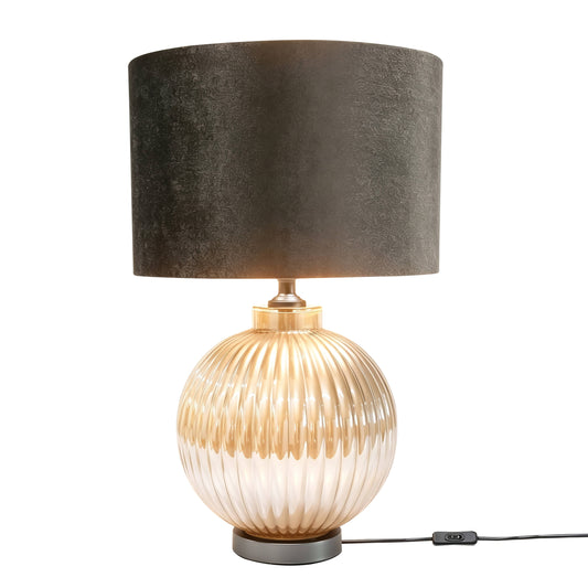 Lights  -  DS Pearl & Taupe Glass Table Lamp  -  60484443