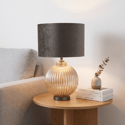 Lights  -  DS Pearl & Taupe Glass Table Lamp  -  60484443