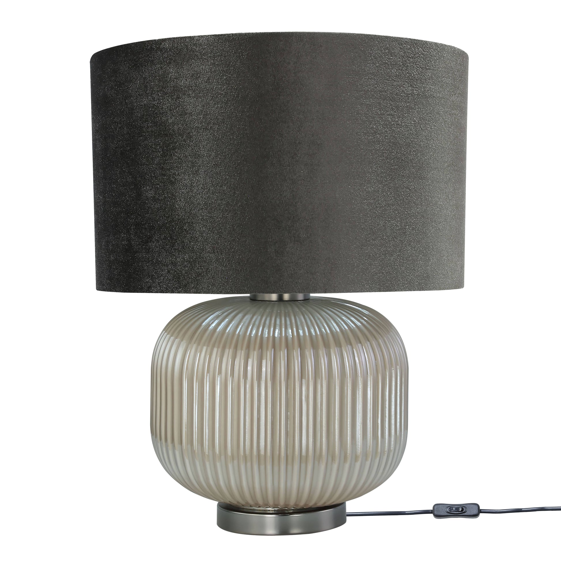 Lights  -  DS Pearl & Taupe Glass Table Lamp  -  60484442