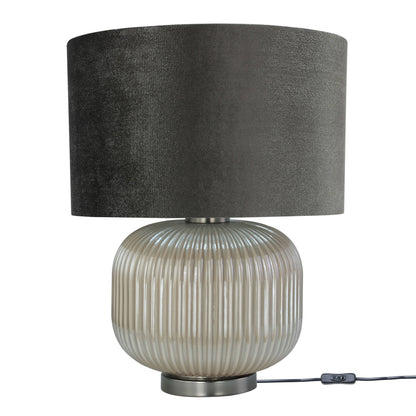 Lights  -  DS Pearl & Taupe Glass Table Lamp  -  60484442