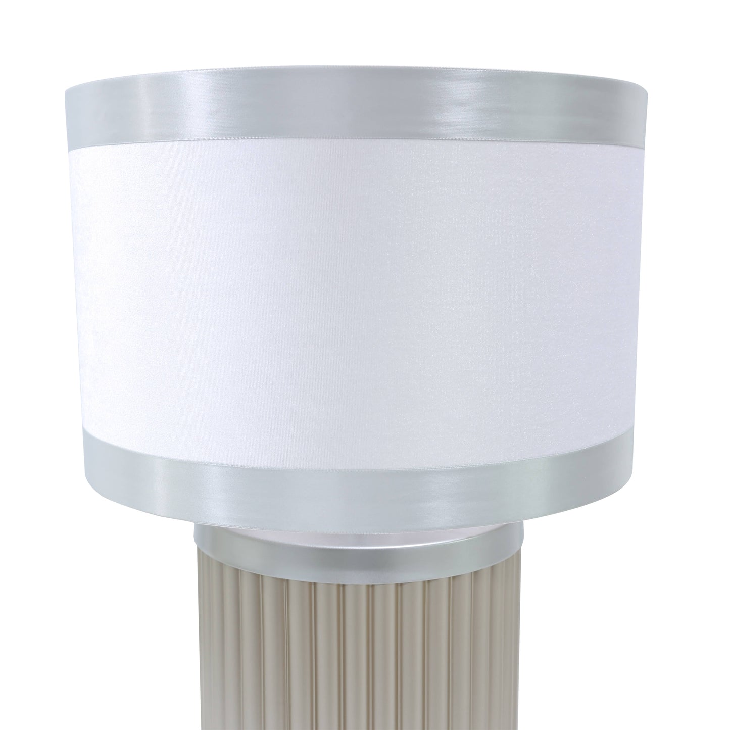 Lights  -  DS Silver & Light Taupe Glass Table Lamp  -  60485983