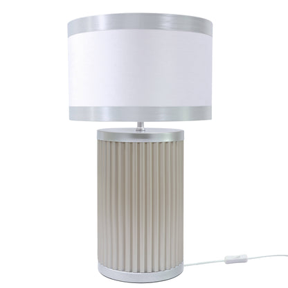 Lights  -  DS Silver & Light Taupe Glass Table Lamp  -  60485983