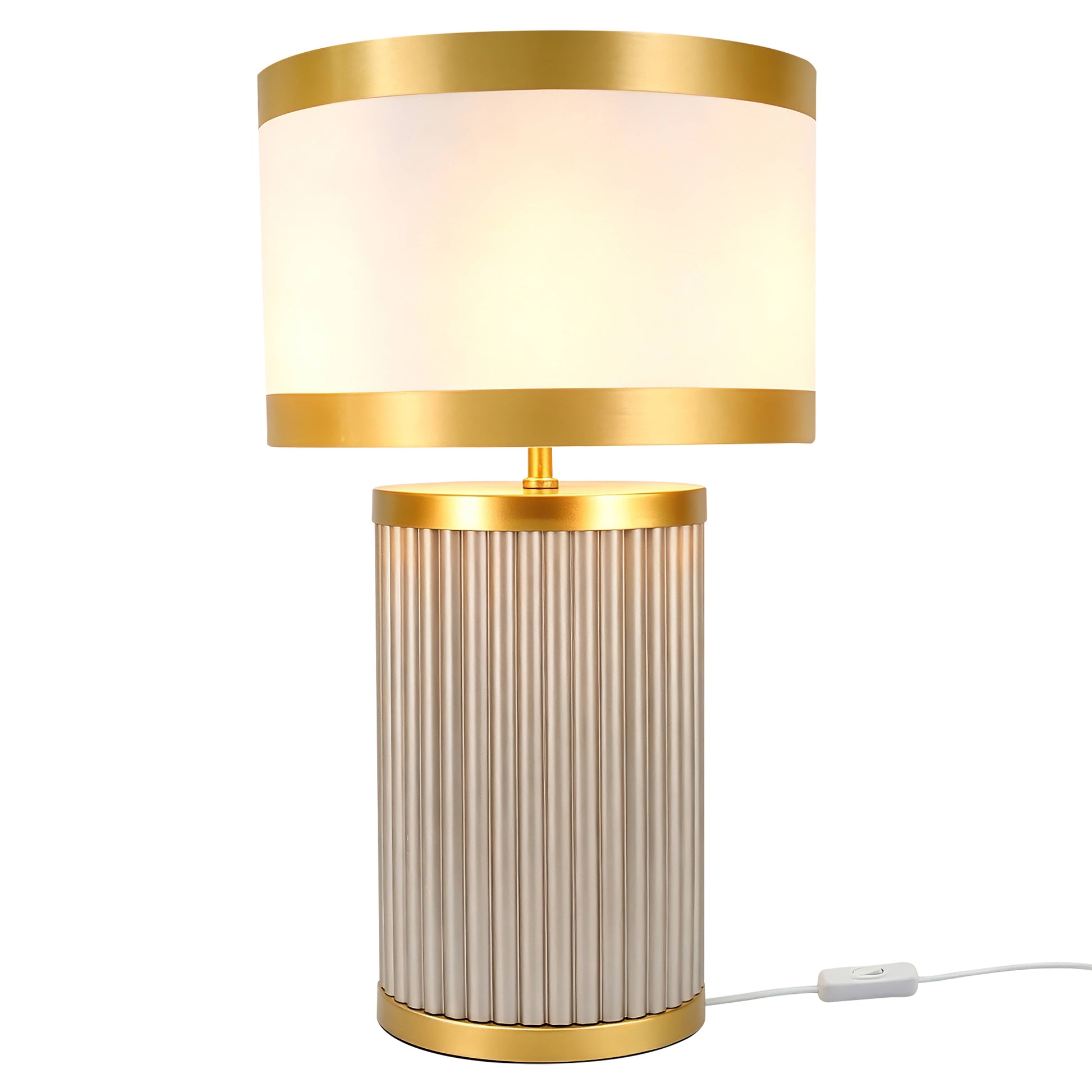 Lights  -  DS Taupe & Gold Glass Table Lamp  -  60485979