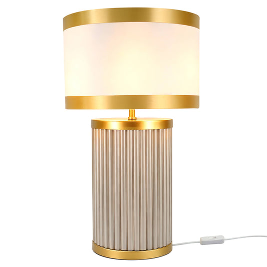 Lights  -  DS Taupe & Gold Glass Table Lamp  -  60485979