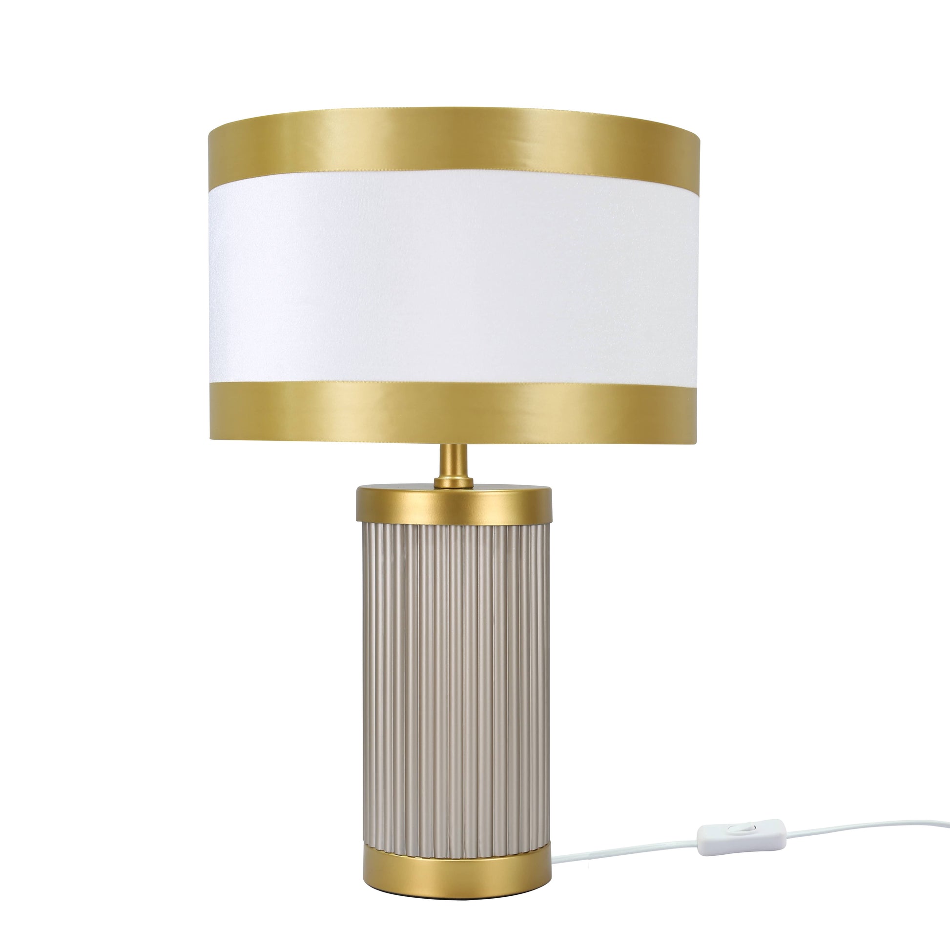 Lights  -  DS Taupe & Gold Glass Table Lamp  -  60485974