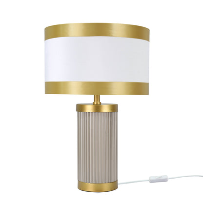 Lights  -  DS Taupe & Gold Glass Table Lamp  -  60485974