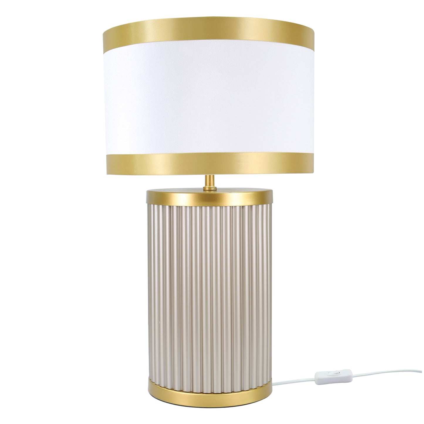 Lights  -  DS Taupe & Gold Glass Table Lamp  -  60485979