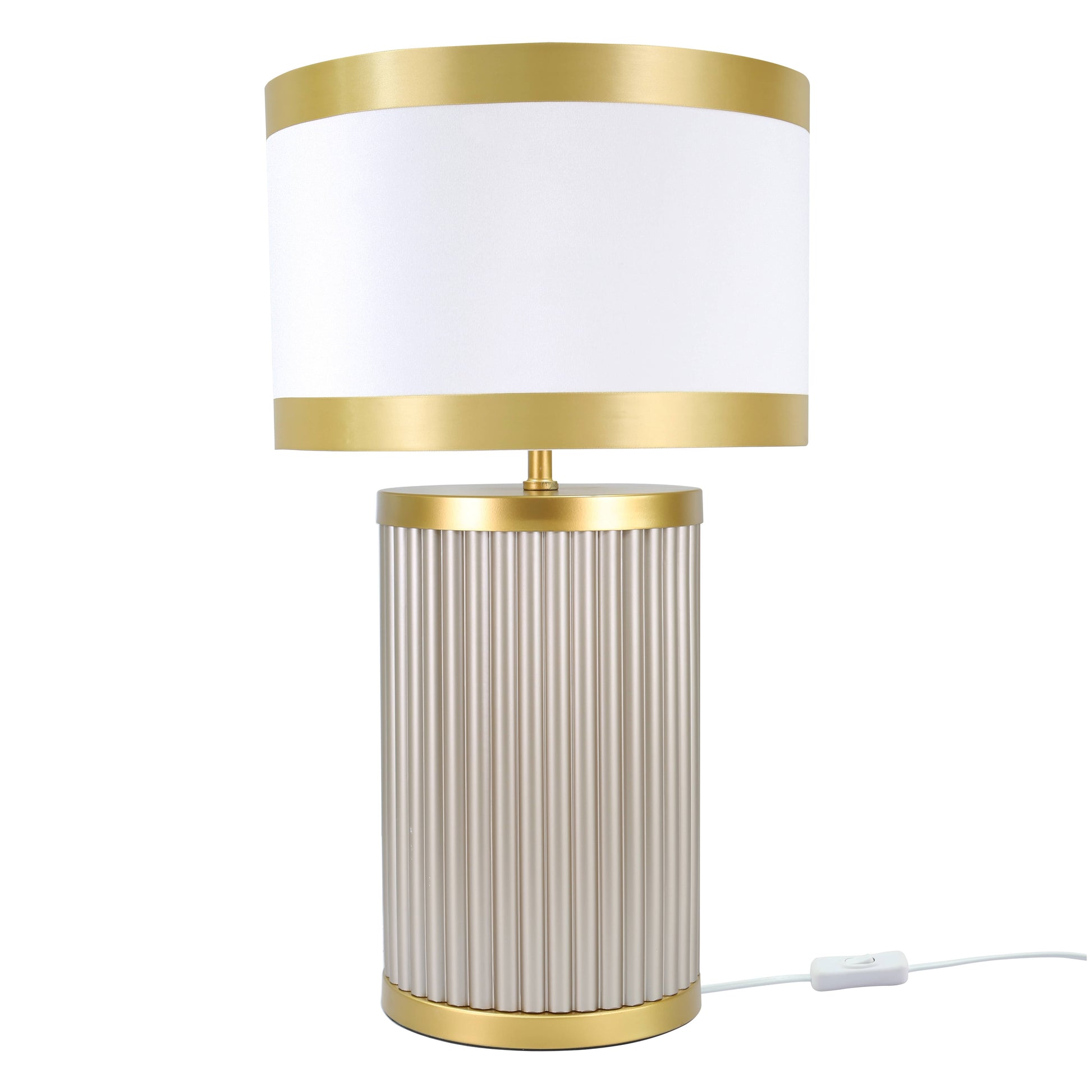 Lights  -  DS Taupe & Gold Glass Table Lamp  -  60485979