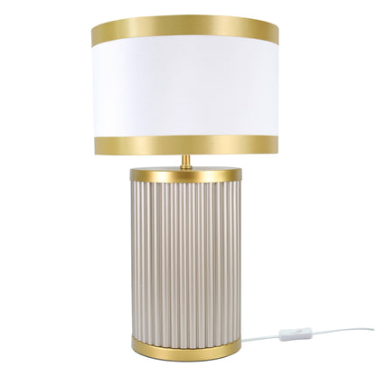 Lights  -  DS Taupe & Gold Glass Table Lamp  -  60485979