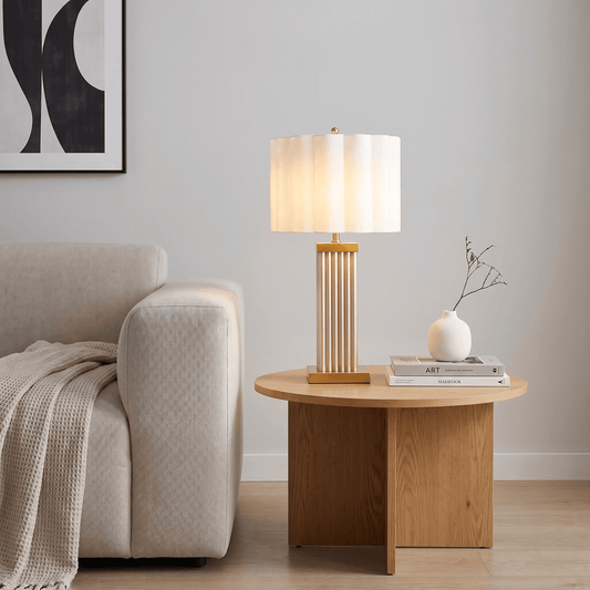 Lights  -  DS Taupe Square Glass Table Lamp  -  60485984