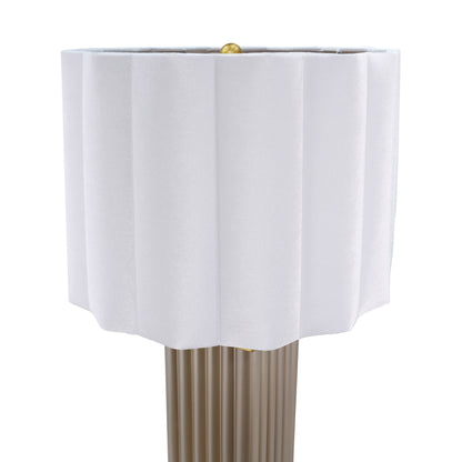 DS Taupe Square Glass Table Lamp