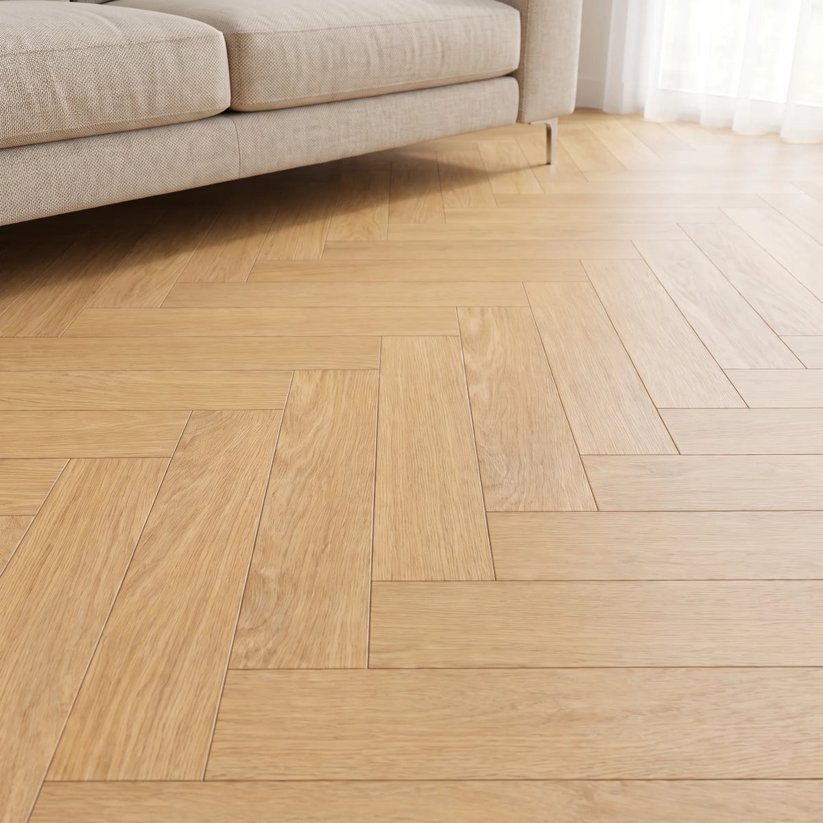 Flooring & Carpet  -  Krono Natural Herringbone - 8mm - Darcy Oak  -  60487596