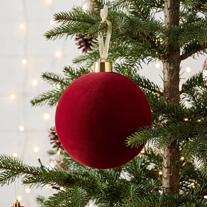 Christmas  -  Dark Red Velvet Bauble - 20cm  -  60486227