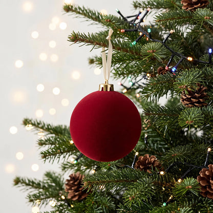 Christmas  -  Dark Red Velvet Bauble - 15cm  -  60486231