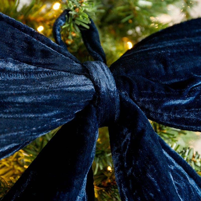 Christmas  -  Dark Blue Velvet Bow - 34cm  -  60008476