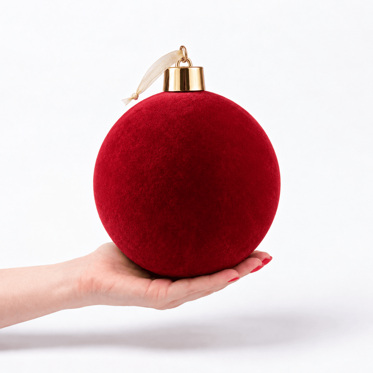 Christmas  -  Dark Red Velvet Bauble - 20cm  -  60486227