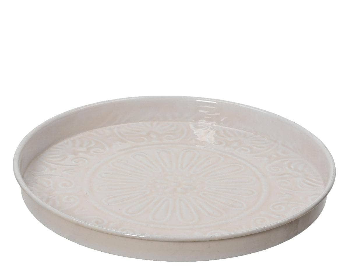 Gardening  -  Deco Embossed Iron Plate - Cream  -  60009646