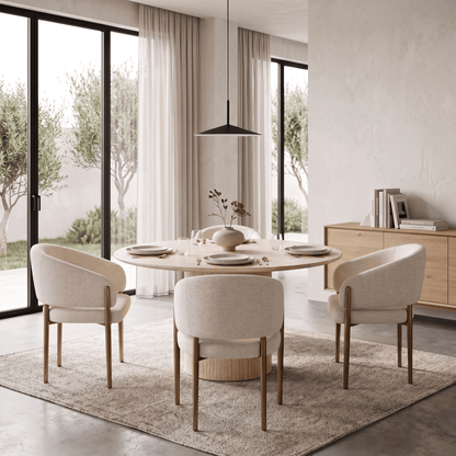 Furniture  -  Denver Round Dining Table & 4 Alice Dining Chairs  - 