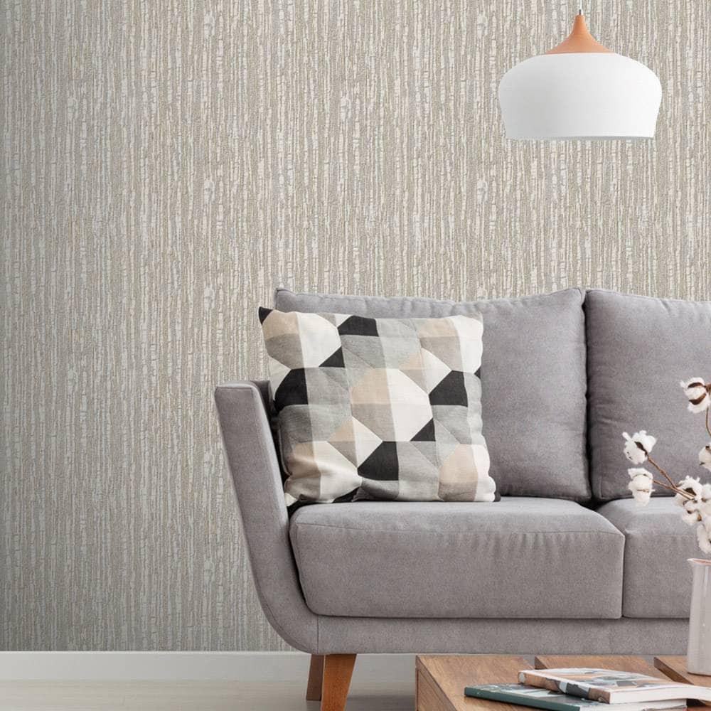 Wallpaper  -  Design ID Embroidered Crushed Silk Beige Wallpaper - DE120082  -  60487240