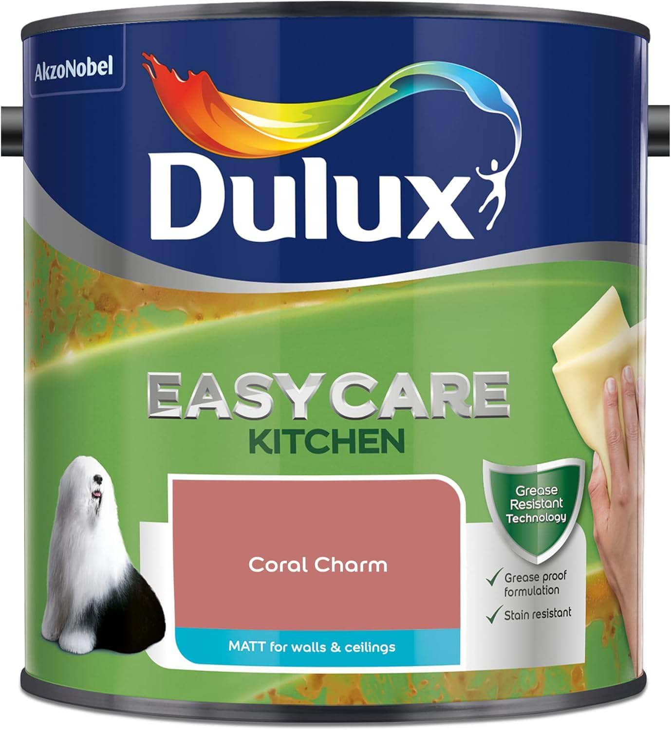 Paint  -  Dulux Easy Care Kitchen 2.5L Matt Emulsion - Coral Charm  -  60005913