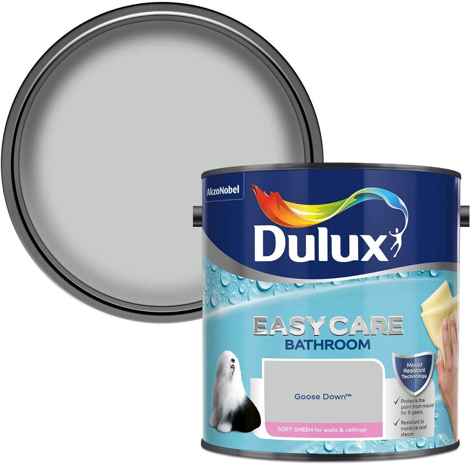 Paint  -  Dulux Easycare Bathroom 2.5L - Goose Down  -  60005814