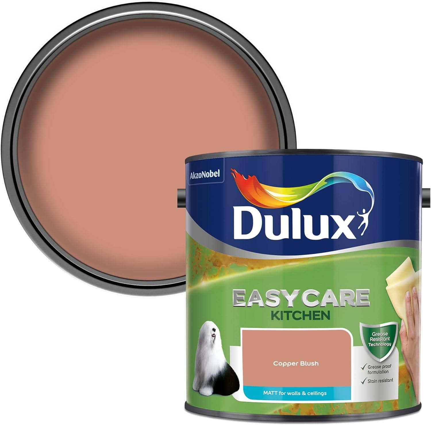 Paint  -  Dulux Easycare Kitchen 2.5L Matt Emulsion- Copper Blush  -  60006058
