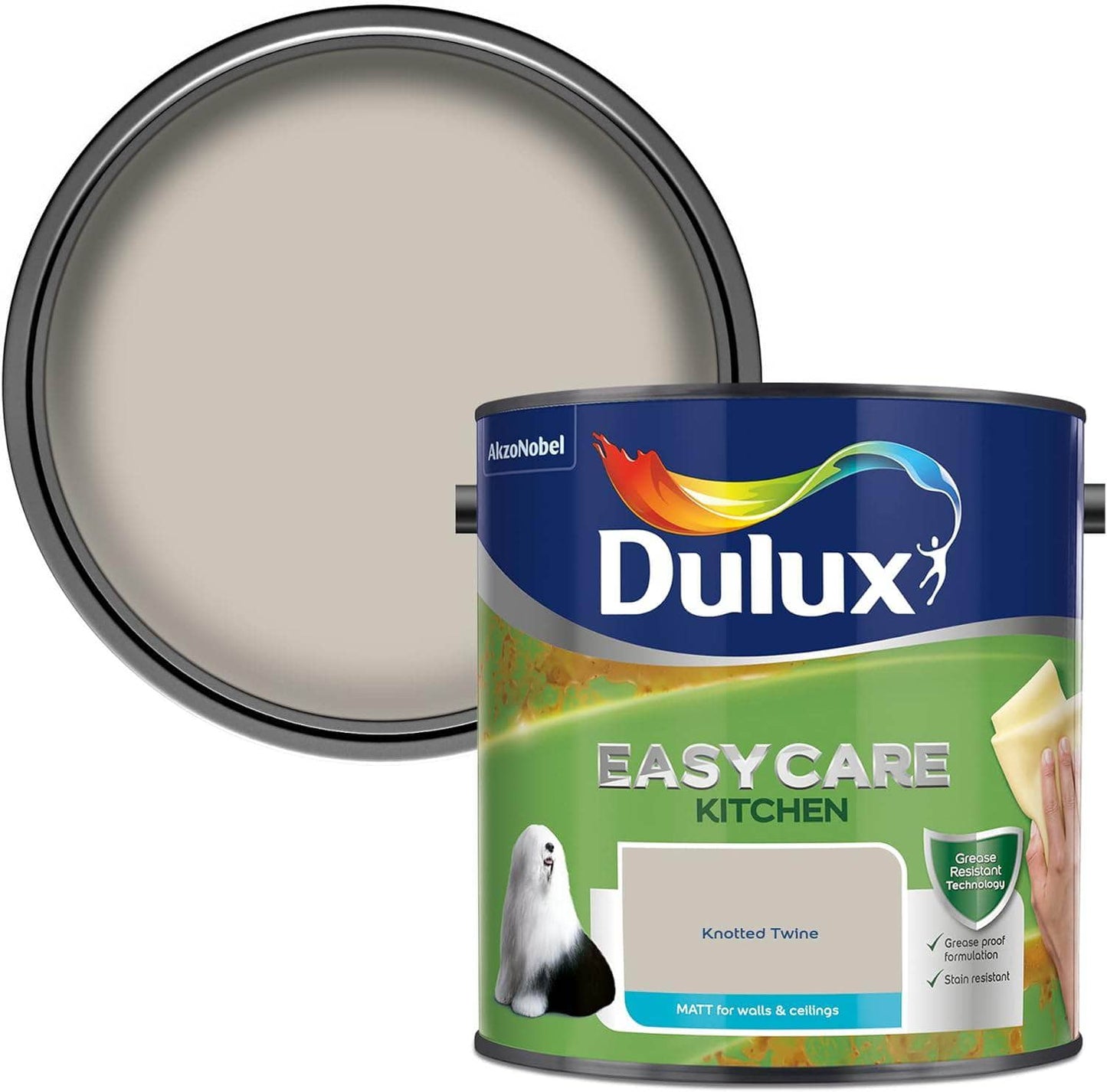 Paint  -  Dulux Easycare Kitchen 2.5L Matt Emulsion - Knotted Twine  -  60005906