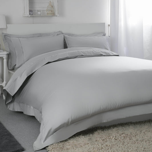Homeware  -  Egyptian Cotton 400 Count Oxford Duvet Cover - Platinum  - 