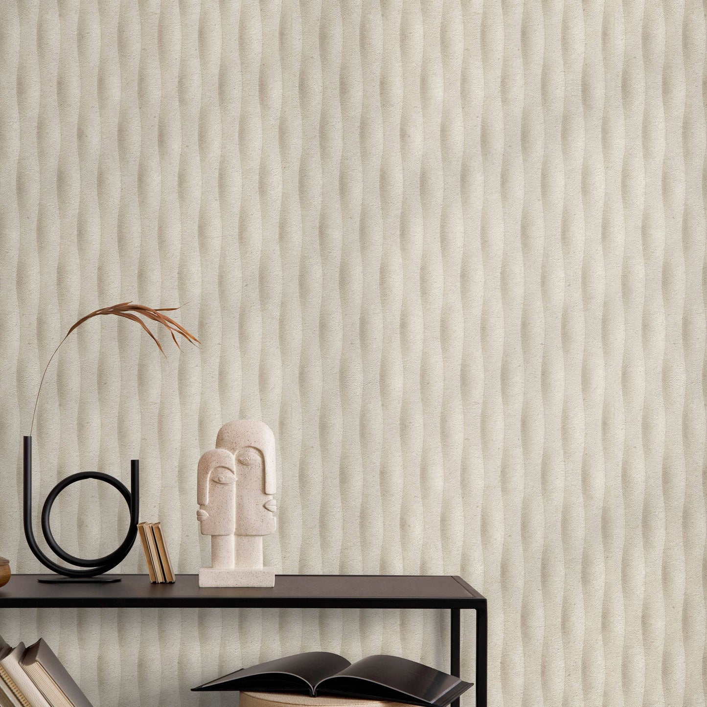 Wallpaper  -  Erismann Concrete Stripe Textured Beige Wallpaper - 10523-02  -  60484805