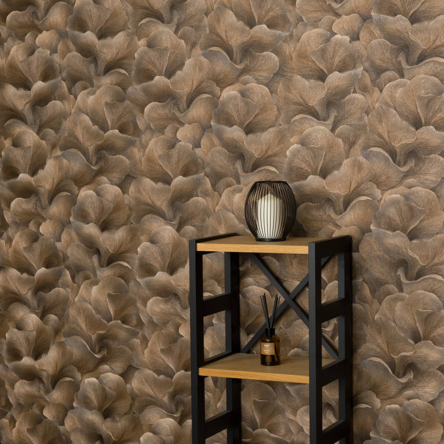 Wallpaper  -  Erismann Floral Glow Brown Metallic Wallpaper - 10527-11  -  60484823