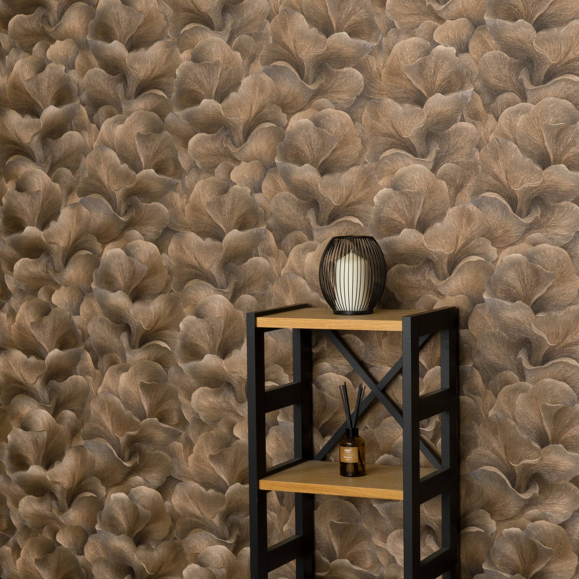 Wallpaper  -  Erismann Floral Glow Brown Metallic Wallpaper - 10527-11  -  60484823