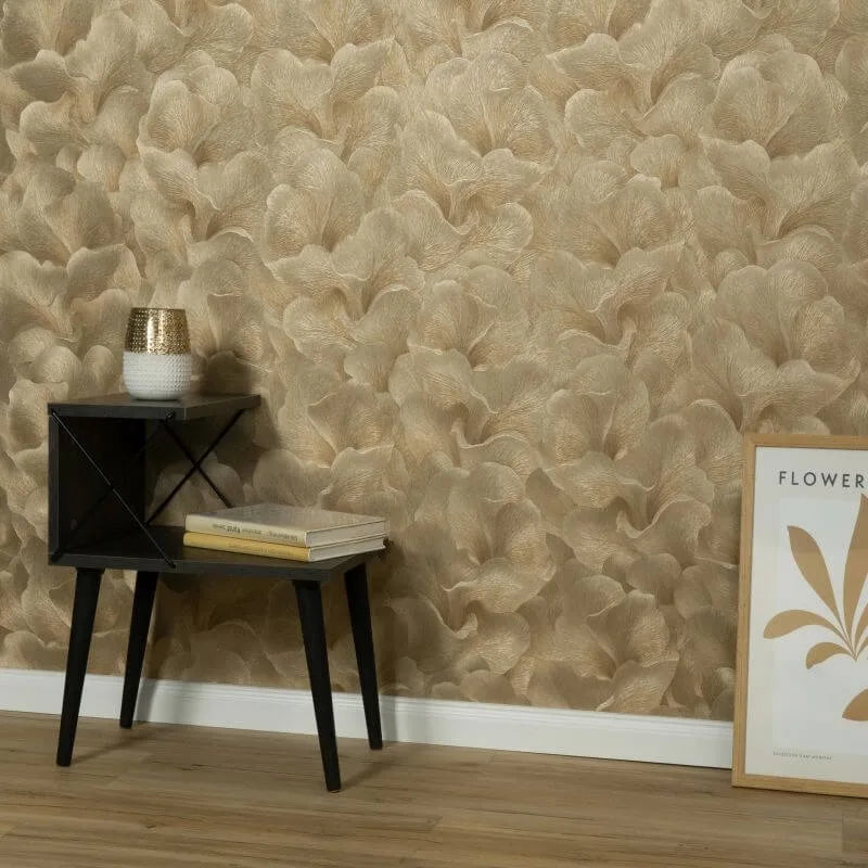Wallpaper  -  Erismann Floral Glow Gold Metallic Wallpaper - 10527-30  -  60484827