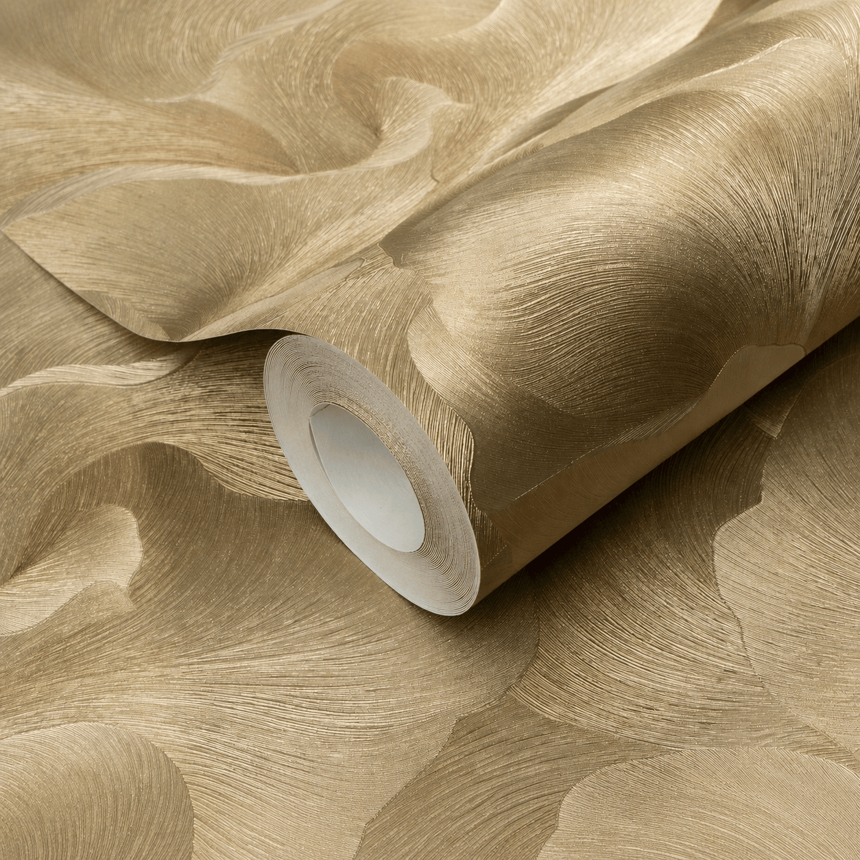 Erismann Floral Glow Gold Metallic Wallpaper 10527-30 roll shot - luxury non-woven vinyl floral wallpape