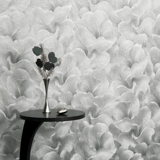 Wallpaper  -  Erismann Floral Glow Silver Metallic Wallpaper - 10527-29  -  60484825